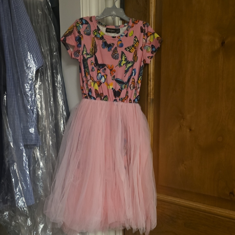 Pink Butterfly Kids Formal Dress